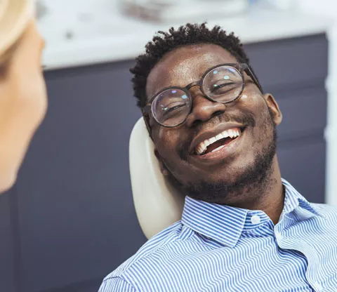 Smiling dental patient