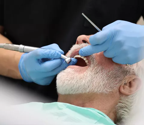 Man undergoing dental procedure